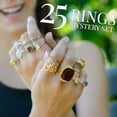 thumbnail image 6 of 25 FOR ONE White Gold or Silver Surprise Mix of 25 Fashion Rings for Women Bulk Discount Set Pack Jewelry, 6 of 9