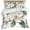 Beige, variant on 3 Piece Flowers Leaves Duvet Cover Set Queen Size,Microfiber Comforter/Quilt Cover with Corner Ties and 2 Pillowcases,Farmhouse White Botanical Magnolia Retro All Season Bedding with Zipper Closure