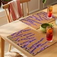 thumbnail image 4 of Spring Purple Lavender Placemats Set of 6, Country Farm Watercolor Lavender Leaf Brown Non-Slip Place Mats Washable Table Mats for Kitchen Dining Table Decorations Indoor/Outdoor, 4 of 9