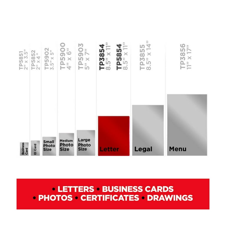 Scotch Brand Thermal Laminating Pouches, Clear, Fits Letter