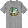 thumbnail image 3 of Orgullo Hispano Parrot Mosaic Adult Heather Gray Crew Neck Short Sleeve Tee-Medium, 3 of 4