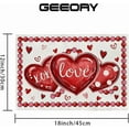 thumbnail image 6 of Valentine''s Day Placemats 12x18 Inch, Hearts XOXO Love Farmhouse Holiday Kitchen Dining Table Decoration for Indoor Outdoor Dinner Party Décor (White) GP102-18, 6 of 6