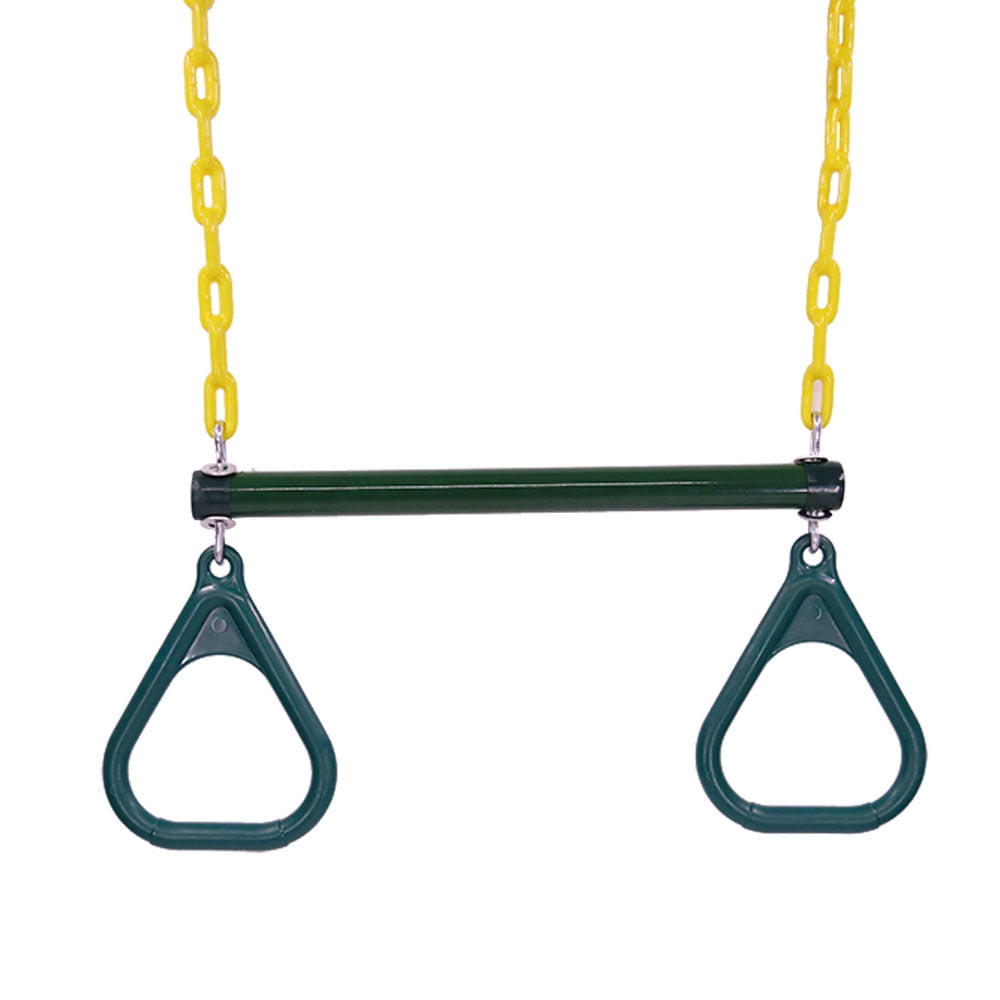 2x Kids Gym Playground Heavy-Duty Trapeze Swing Accessories Coated Swing Rings 
