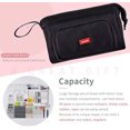 thumbnail image 2 of Estuche para lápices de gran capacidad Estuche para lápices de mano Bolso para bolígrafos Cosmético Regalo portátil para oficina Escuela Adolescente Niña Niño Hombres Mujeres Adulto (negro) Feliz Sencillez, 2 of 5