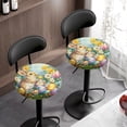 thumbnail image 3 of Renewold Stool Covers Round 2 Pack Stretch Bar Stool Saddle Padded Seat Covers Washable Stool Slipcovers for 12-14 Inch Chair for Home Easter Decor, Retro Rabbit Egg Spring Floral, 3 of 6