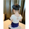 thumbnail image 3 of Faithtur T-Shirt pour Enfants, Couleur Unie Nœud Papillon Col Rond Manches Courtes, 3 of 9