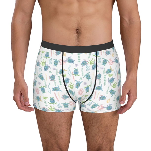 Balery Sea Turtle Calzoncillos bóxer para hombre, ropa interior de algodón suave y transpirable con cinturilla de nailon-Medium