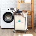 thumbnail image 5 of 160L Laundry Hamper with Wheels and Handle, 2 Section Large Rolling Laundry Basket Bag with Wheels, Clothes Hamper Cart for Laundry, Bedroom, Bathroom and Dorm, 5 of 8