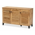 thumbnail image 1 of Baxton Studio Armoire à Chaussures en Bois Finition Chêne Brun à 3 Portes, 1 of 12