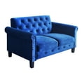 thumbnail image 6 of Home Design Casper Loveseat, Navy Blue Velvet Upholstery with Rolled Arms, Foam-Filled Cushions, and Silver-Tone Nailhead Trim, Modern Living Room Furniture, 6 of 7