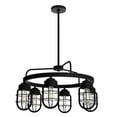 thumbnail image 2 of Hunter - Starklake 6-light Natural Black Iron, Large Chandelier, Dimmable, Wagon Wheel Shaped, for Bedrooms, Dining, Living Rooms - 19666, 2 of 8
