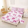 thumbnail image 2 of Erosebridal Cute Clover Bow Queen Sheet Sets 4 Pieces for Girls,Kids Teens Dreamy Flowers Bowtie Bed Set,Lightweight Room Decor, 2 of 5