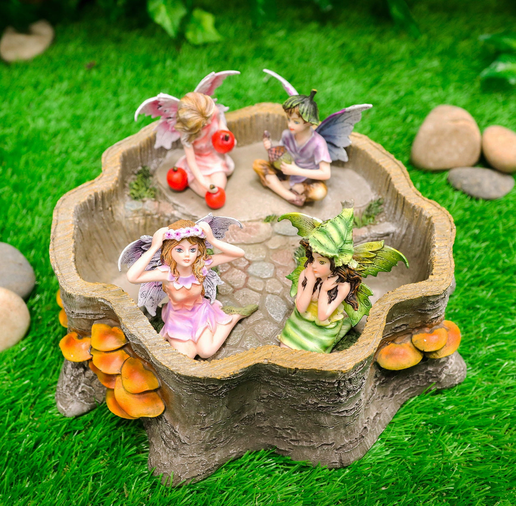 Bunny Statues Garden Decor, Fairy Garden Accessories, Miniature Figurines  Patio Yard Art Sculpture Lawn Ornament Outdoor and Home Decoration