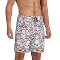 thumbnail image 2 of Honeii sloth cartoon Print Men's Pajama Sleepwear Shorts - a comfy pajama bottom and lounge short for Relaxed Home Wear-4X-Large, 2 of 6
