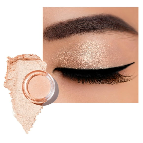Oulac Fard à Paupières Crème Pailletée Pêche Clair Aussi comme Surligneur, Grande Capacité avec Formule Hydratante Lisse. Maquillage des Yeux Hautement Pigmenté Scintillant. Imperméable, 0,42 oz.(07)