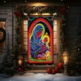 thumbnail image 4 of ToyKingdee Fluorescent Christmas Door Cover Party Banner, Glow in The Dark Christmas Banner with Santa & Tree, Fluorescent Outdoor/Indoor Decorations for Front Door, Party, Wall, 4 of 6