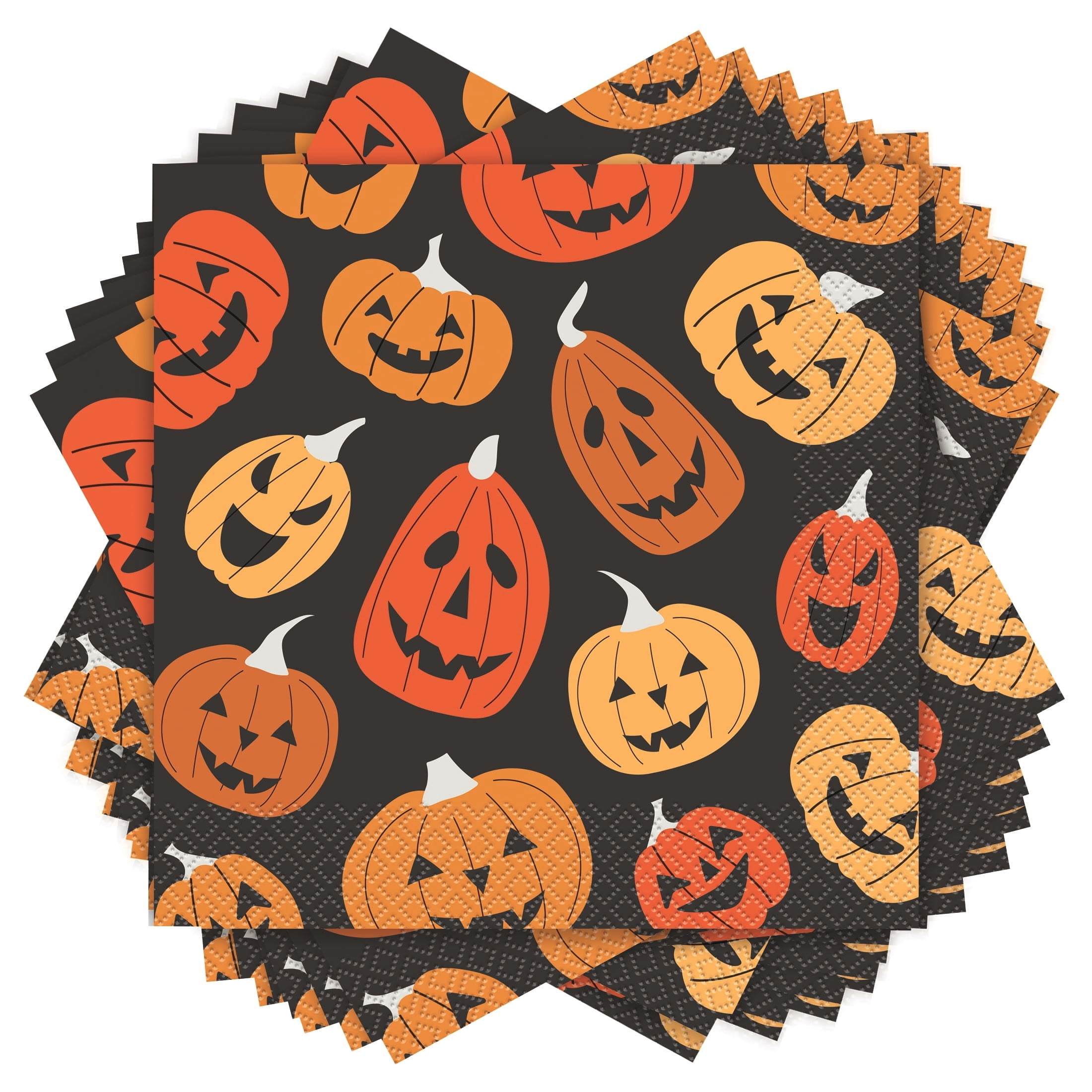 Jack-o'-Lantern Disposable Paper Plates, Multicolor, 8.5", 8 Count, Halloween by Way To Celebrate
