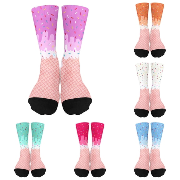 Luvior Ice Cream Socks For Youth Teen Funny Sports Baseball Ice Cream Drip Baseball Sock Boys Kids Girls Athletic Crew Sock