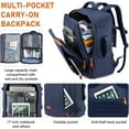 thumbnail image 3 of LOVEVOOK College School Backpack, 40L Expandable Carry On Luggage Backpack Flight Approved, Large Waterproof Hiking Outdoor Overnighter Bag for Men Women (Dark Blue), 3 of 7