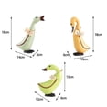 thumbnail image 3 of Set of 3 Wooden Duck Statue Animal Sculpture Duck Figurines Collectible Cute Country Style for Table Home Decor Housewarming Wedding Gift, 3 of 5