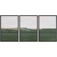 thumbnail image 2 of PixonSign Framed Wall Art Set Abstract Green Hill Landscape with Skyline Graffiti Patterns Artwork Neutral Minimalism Bohemian Colorful Modern Prints for Home Decor - 24"x36"x3 Panels Black, 2 of 5