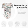 thumbnail image 6 of Uemuo Cute Cartoon Sloth Pattern Women's One Piece Short Sleeve Swimsuit Rash Guard Surfing Modest Quick-drying Swimsuit Beach Essentials-Medium, 6 of 9