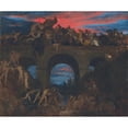 thumbnail image 3 of Arnold Böcklin 23x20 Black Modern Framed Museum Art Print Titled - Battle on the Bridge (1889), 3 of 5