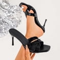 thumbnail image 6 of Women's Kitten Heels Sandals for Women Square Open Toe Kitten Heeled Sandals Cross Strap Slip on High Heeled Sandals Size 36-43 Black-B, 6 of 9