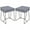 Gray, variant on Home Square Eva Contemporary Metal 1-Drawer End Table in Blue - Set of 2