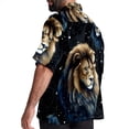 thumbnail image 3 of Leo Constellation Men's Casual Printed Button Down Short Sleeve Summer Beach Shirt, Unisex, 3 of 6