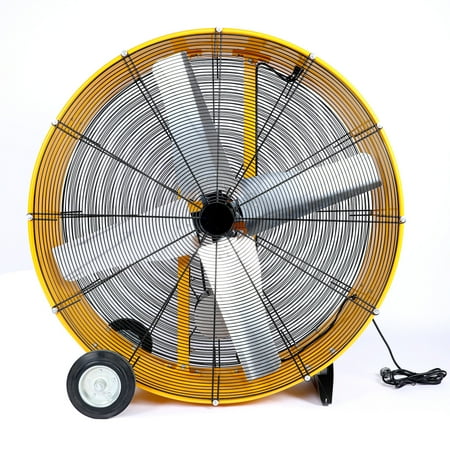 

Metal Industrial Drum Fan with Wheel and Convenient Handle High Velocity Industrial Floor Fan with Positioning Legs and Castors for Warehouse Workshops Garage Factory and Basement.