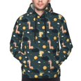 thumbnail image 4 of KLL Dinosaur In The Space Print Mens Hoodie Long Sleeve Casual Pullover Hooded Sweatshirt Fashion Drawstring Hoodies with Pocket-X-Large, 4 of 6