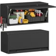thumbnail image 2 of Metal Garage Wall Cabinet with 2 Doors and 1 Adjustable Shelf,Lockable Floating Tool Cabinet with Pegboard,Steel Storage Cabinet for Kitchen,Office,Garage,Laundry,Warehouse(Black&Gray, 26"H), 2 of 8