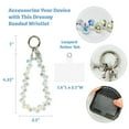 thumbnail image 2 of Wrapables Sparkling Beaded Cell Phone Wrist Strap, Keychain, Bag Charm with Lanyard Tether Tab, Clear Crystal, 2 of 6