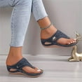 thumbnail image 2 of Womens Wedge Sandals Comfortable Thong Sandals with Soft Sole and Buckle Belt for Summer Wedge Slides shikongkuajing, 2 of 5