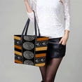 thumbnail image 6 of African Mud Cloth Artistry Art Woman Leather Handbags Large Tote Bag Fashion Portable Handbags With Zipper, 6 of 7