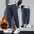 thumbnail image 4 of Pantalones deportivos casuales gruesos con forro polar para otoño e invierno, leggings deportivos holgados y cálidos de moda para hombre, pantalones harén versátiles, 4 of 5