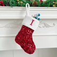thumbnail image 2 of vnanda Christmas Sequin Socks Christmas Stocking with Hand Knitted Embroidered Letters Unique Shiny Design Size Christmas Decorations Unique Christmas, 2 of 8