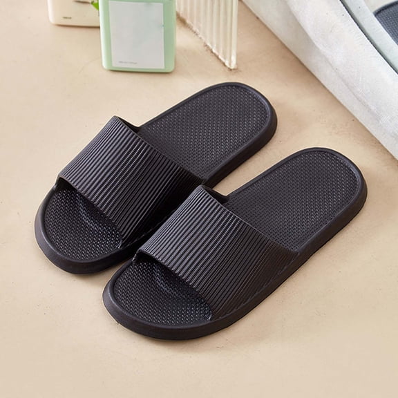 Viluyesy Mens and Womens Slides Slippers, Shower Bedroom Shoes Lightweight Anti-Slip Casual Home Outdoor Slides Sandals Black