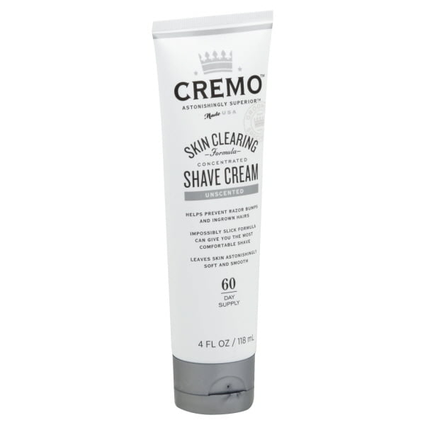Cremo Unscented Shave Cream With Skin Clearing Formula Helps Prevent