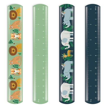 Multicolor Safari Slap Ruler Bracelet Party Favors, 4 Count, by Way To Celebrate