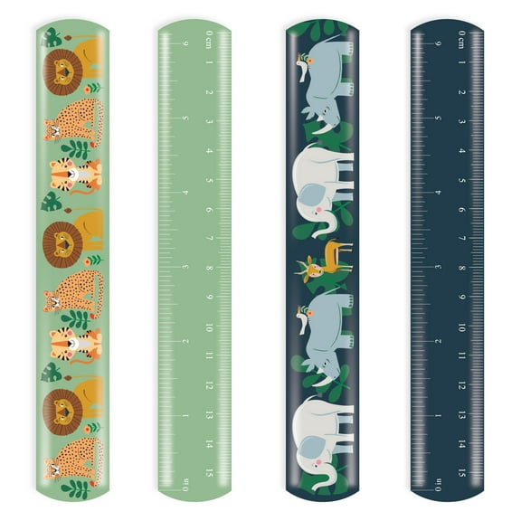 Multicolor Safari Slap Ruler Bracelet Party Favors, 4 Count, by Way To Celebrate