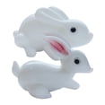 thumbnail image 1 of Figuras de conejo de Pascua de cristal, estatua de decoración de conejo de Pascua de primavera, mesa de escultura de Animal de cristal, decoración del hogar, 2 uds., 1 of 6