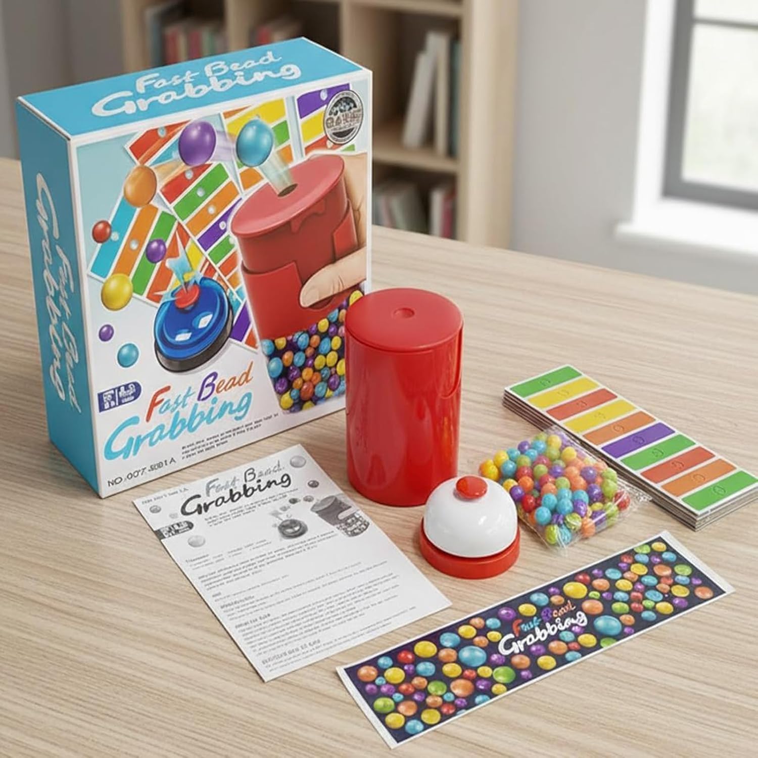 Jeu Fast Bead Grabbing - Capture De Perles Rapide, Bingo De Couleurs - Pour 2 à 4 Joueurs, Adultes Et Enfants - 6