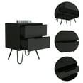 thumbnail image 2 of Dtwnek 2 Drawer Beside Table Nightstand for Home Living Room Office, Black, 2 of 7