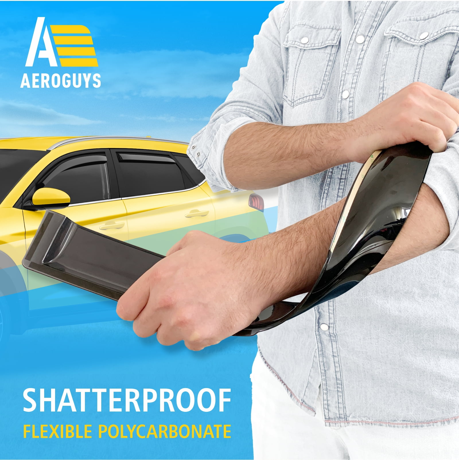AEROGUYS In-Channel Window Deflectors Extra Durable Window Visors Rain Guards Fit for Hyundai Tucson 2016-2020, Sun Visors, Wind Vent Visors, Car Accessories - 4pcs.  AG0280