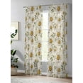 thumbnail image 4 of Daisies Flowers Sheer Curtains 2 Panels Set Spring Summer Idyllic Leaves Linen Texture Lihgt Filtering Rod Pocket Voile Drape, Semi Sheer Window Curtains for Bedroom Living Room, 52"x96", 4 of 5