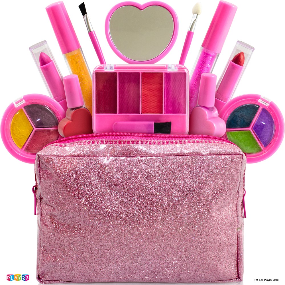 Play22USA Kids Makeup Kit For Girl - 13 Piece Washable Kids Makeup Set 
