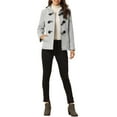 thumbnail image 2 of Unique Bargains Women's Winter Outwear Hooded Zip Up Button Toggle Pea Coat XS Gray, 2 of 6