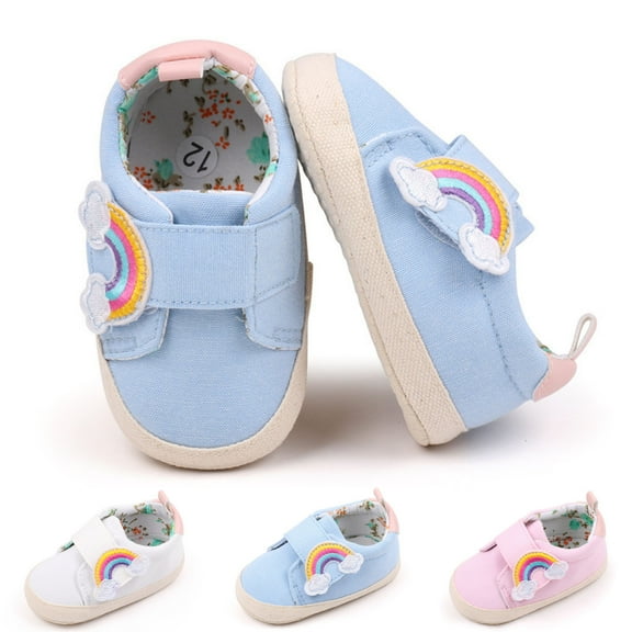 Cethrio Kids Girls Sneakers, Non-Slip Soft Lightweight Breathable Walker Shoes Blue Size 4 Toddler